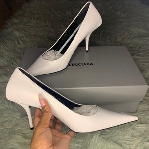 Balenciaga Square-Back Lambskin Knife Pumps